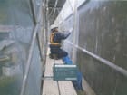 接着剤再塗布 ネットを貼付けた上に接着剤を再塗布